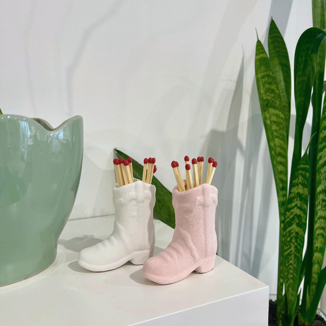 Cowboy Boot Match Holder - Blanc