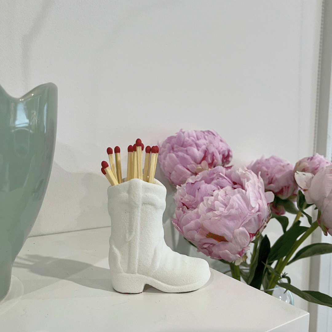 Cowboy Boot Match Holder - Blanc