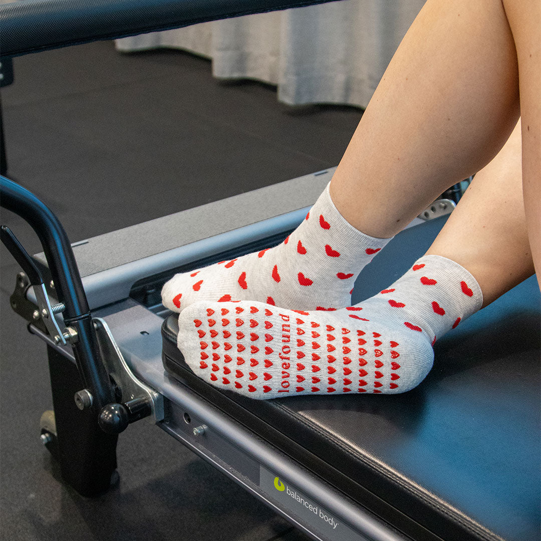 Pilates Grip Socks - Love Heart Marle