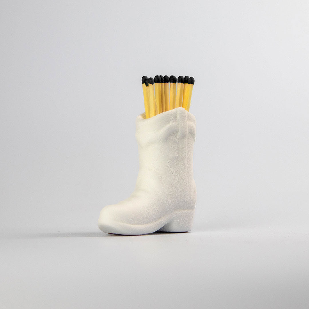 Cowboy Boot Match Holder - Blanc