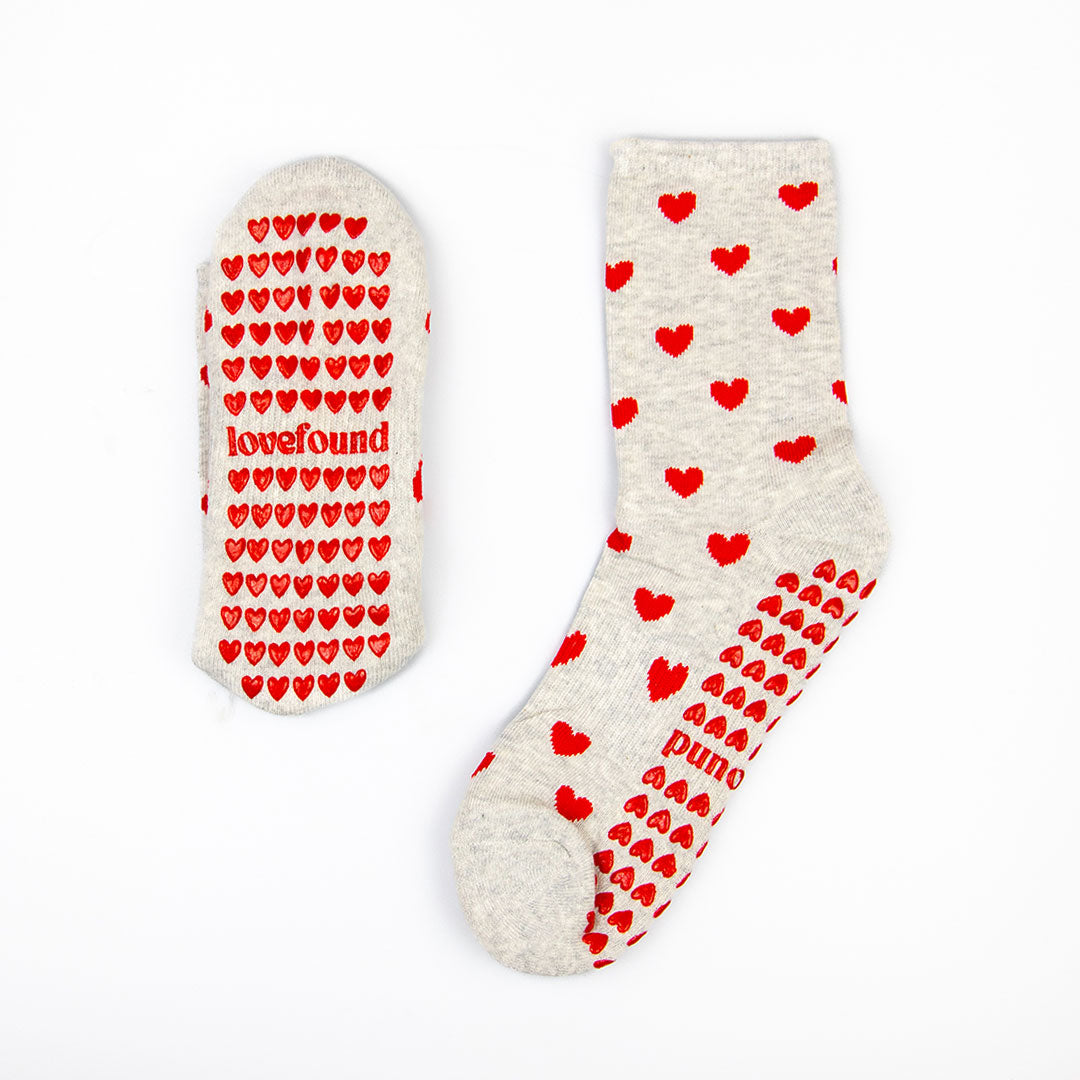 Pilates Grip Socks - Love Heart Marle