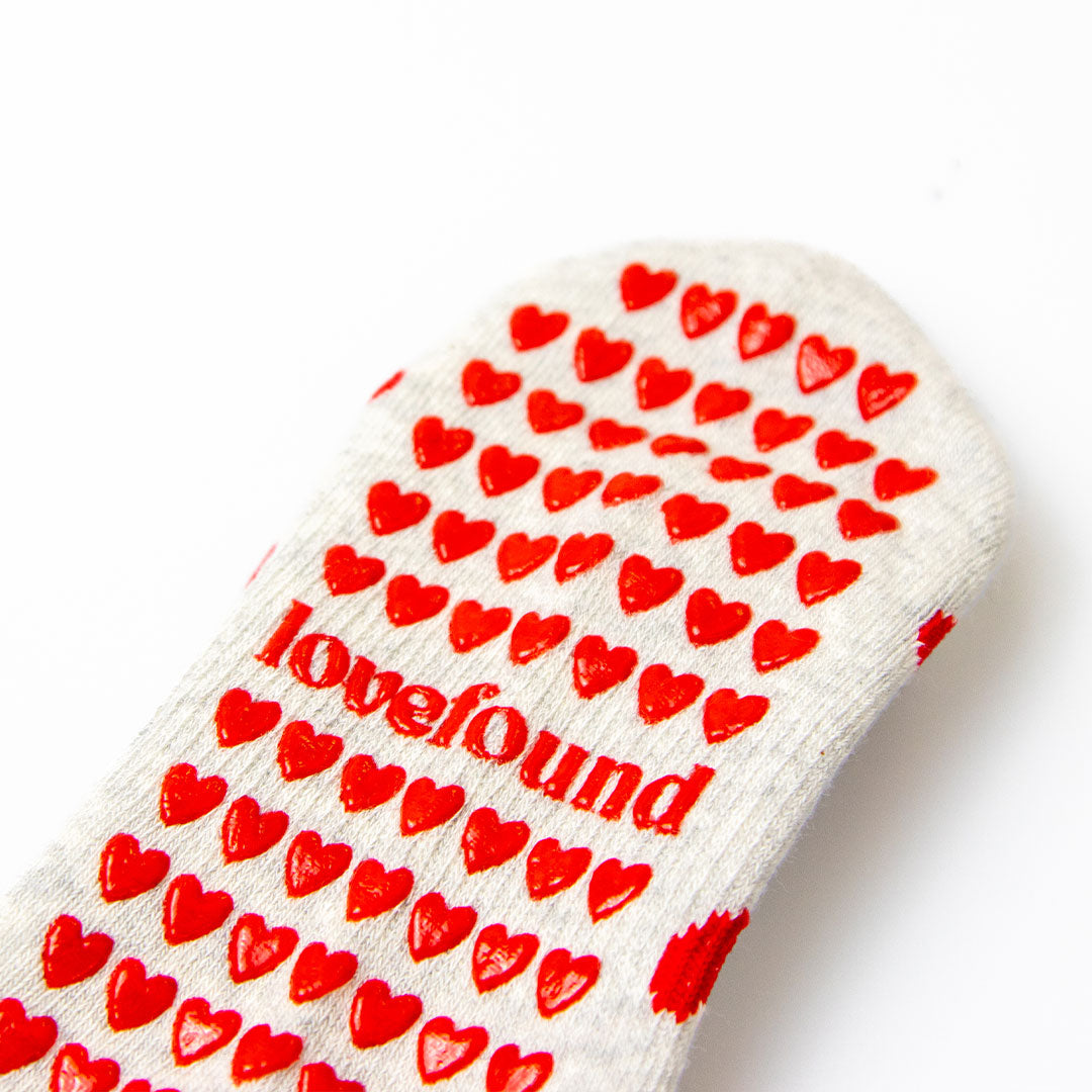 Pilates Grip Socks - Love Heart Marle