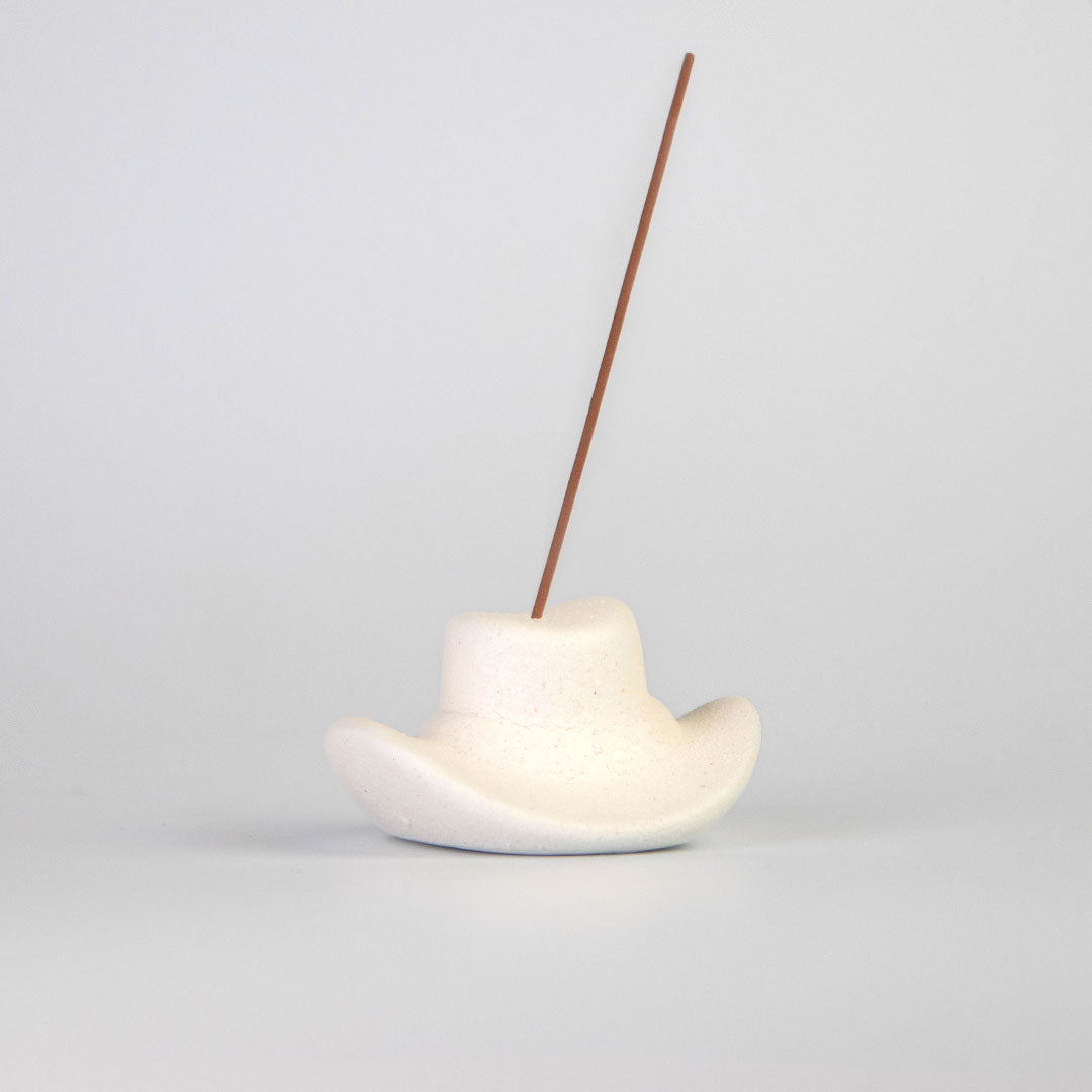 Howdy Cowboy Hat Incense Holder - Blanc