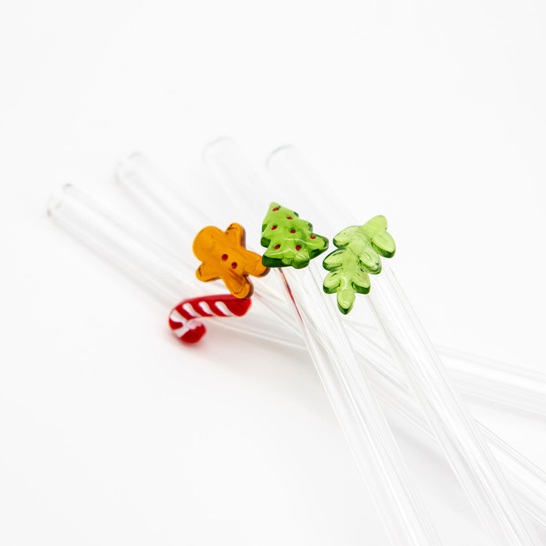 Christmas Glass Straw - 4 Pack
