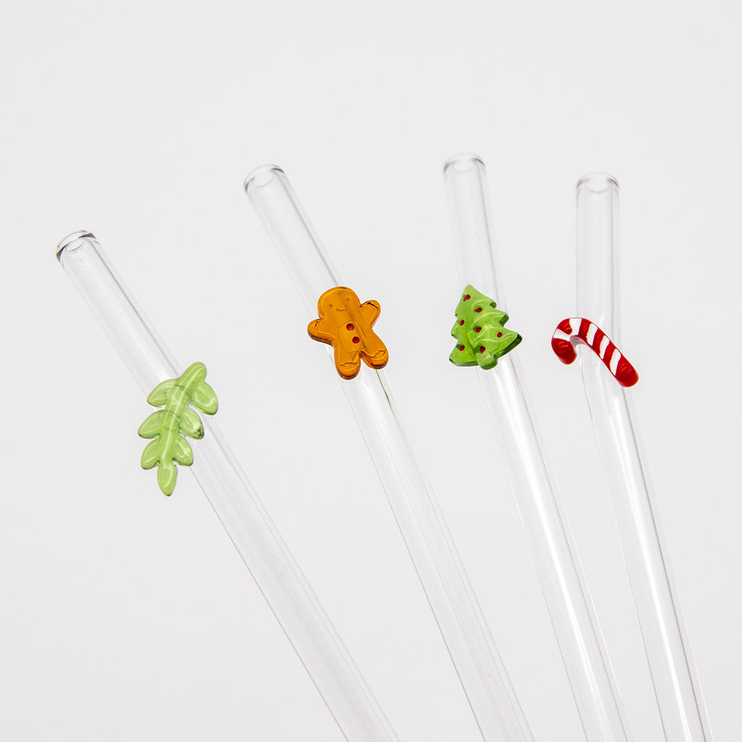 Christmas Glass Straw - 4 Pack