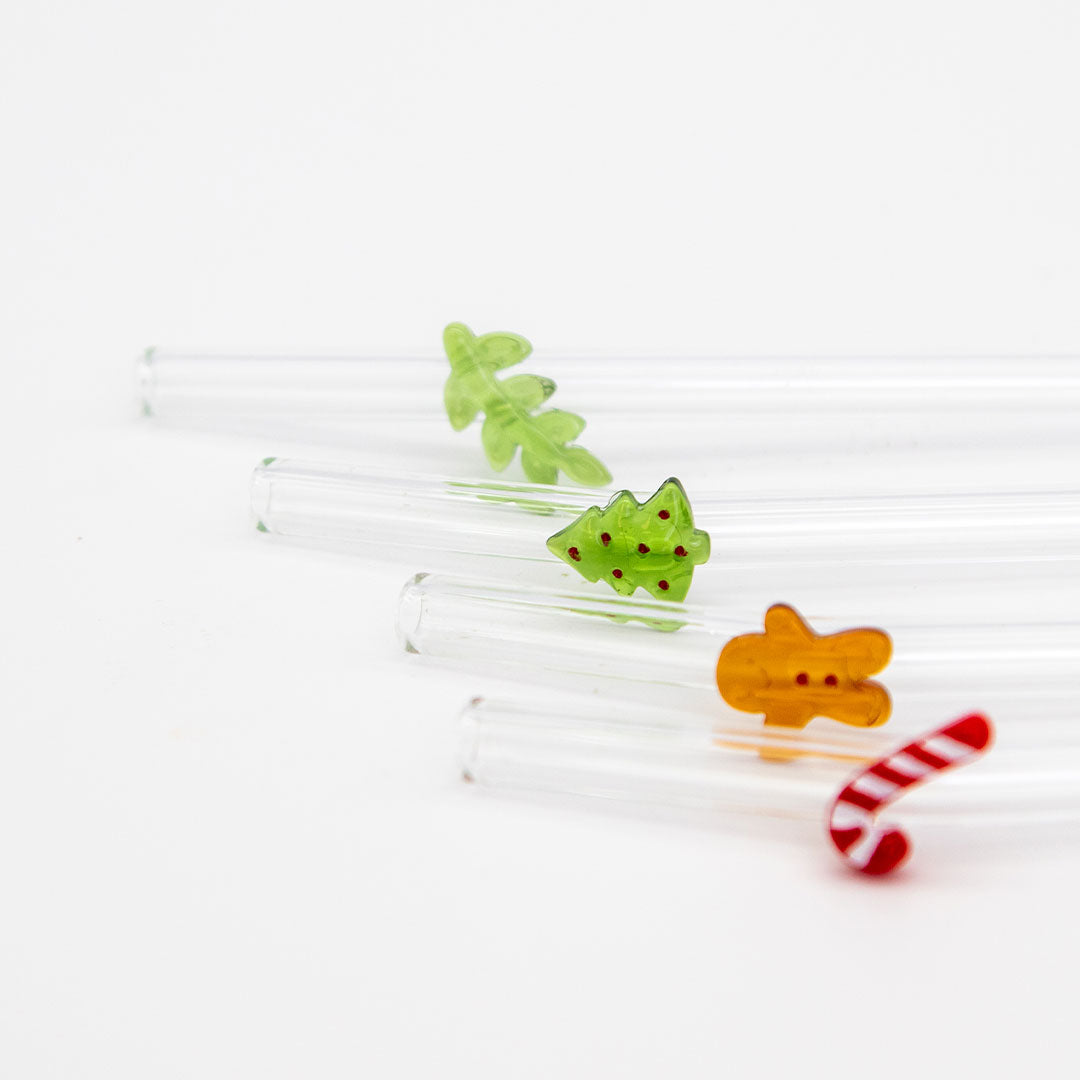Christmas Glass Straw - 4 Pack