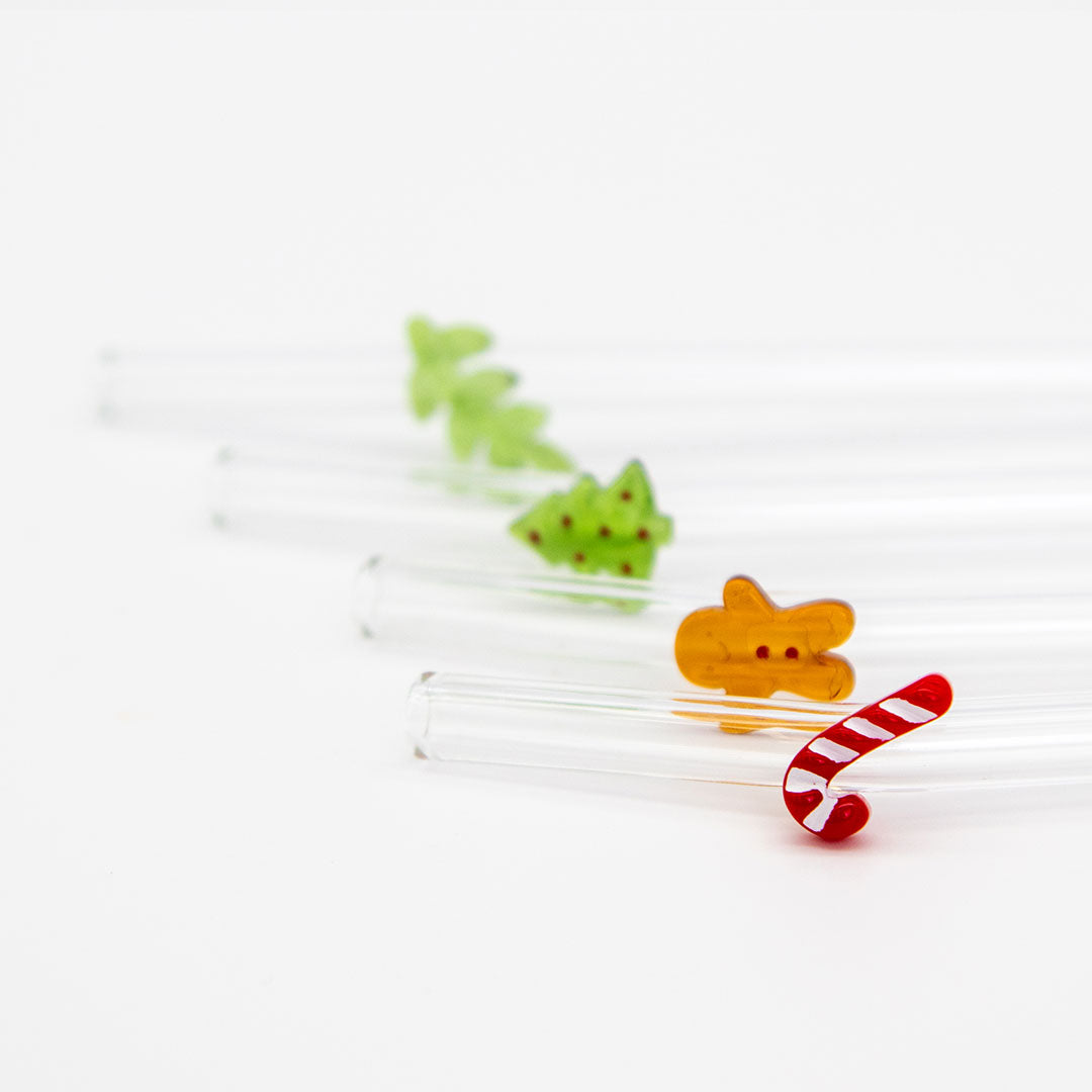 Christmas Glass Straw - 4 Pack