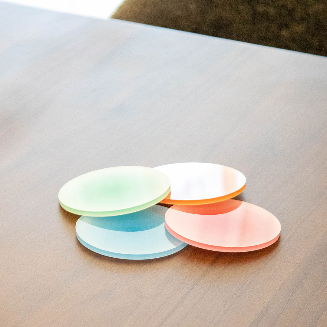 Aura Acrylic Coaster - Rainbow 4 Pack