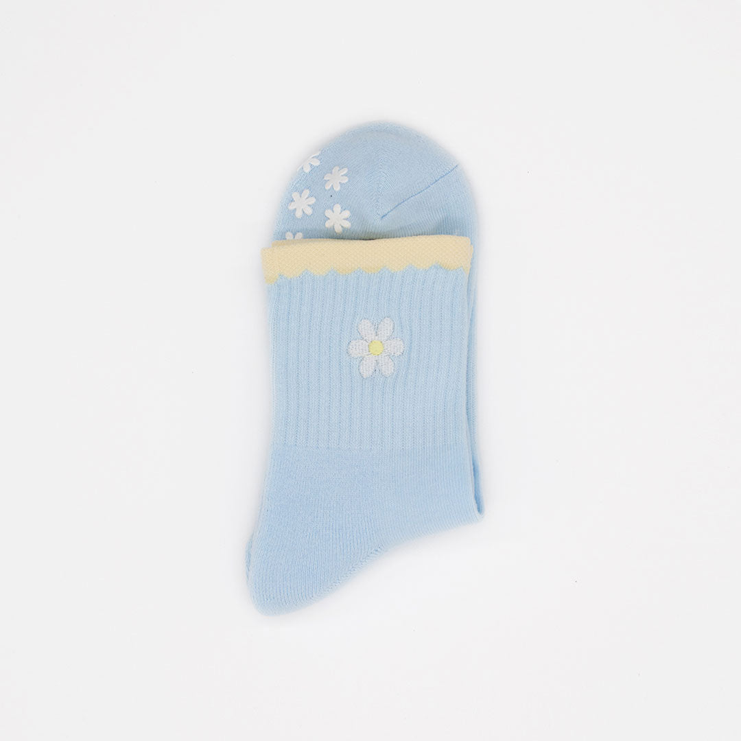 Pilates Grip Socks - Daisy Scallop