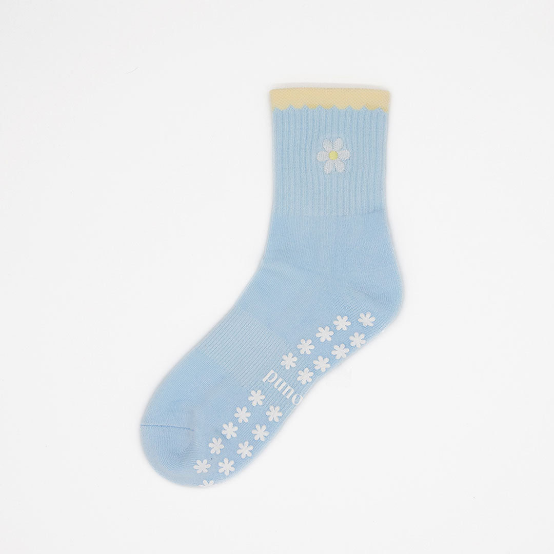 Pilates Grip Socks - Daisy Scallop