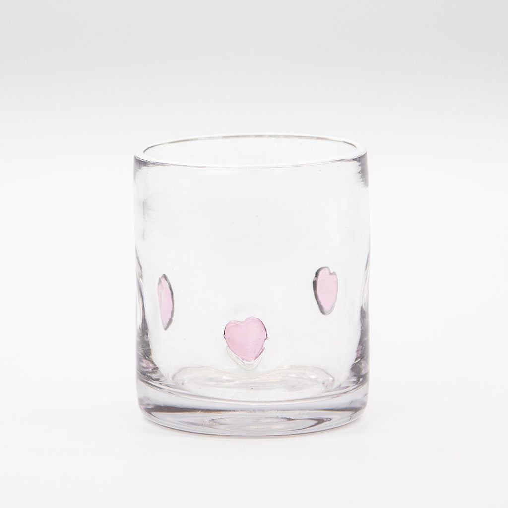 Iconic Glass Tumbler - Pink Heart