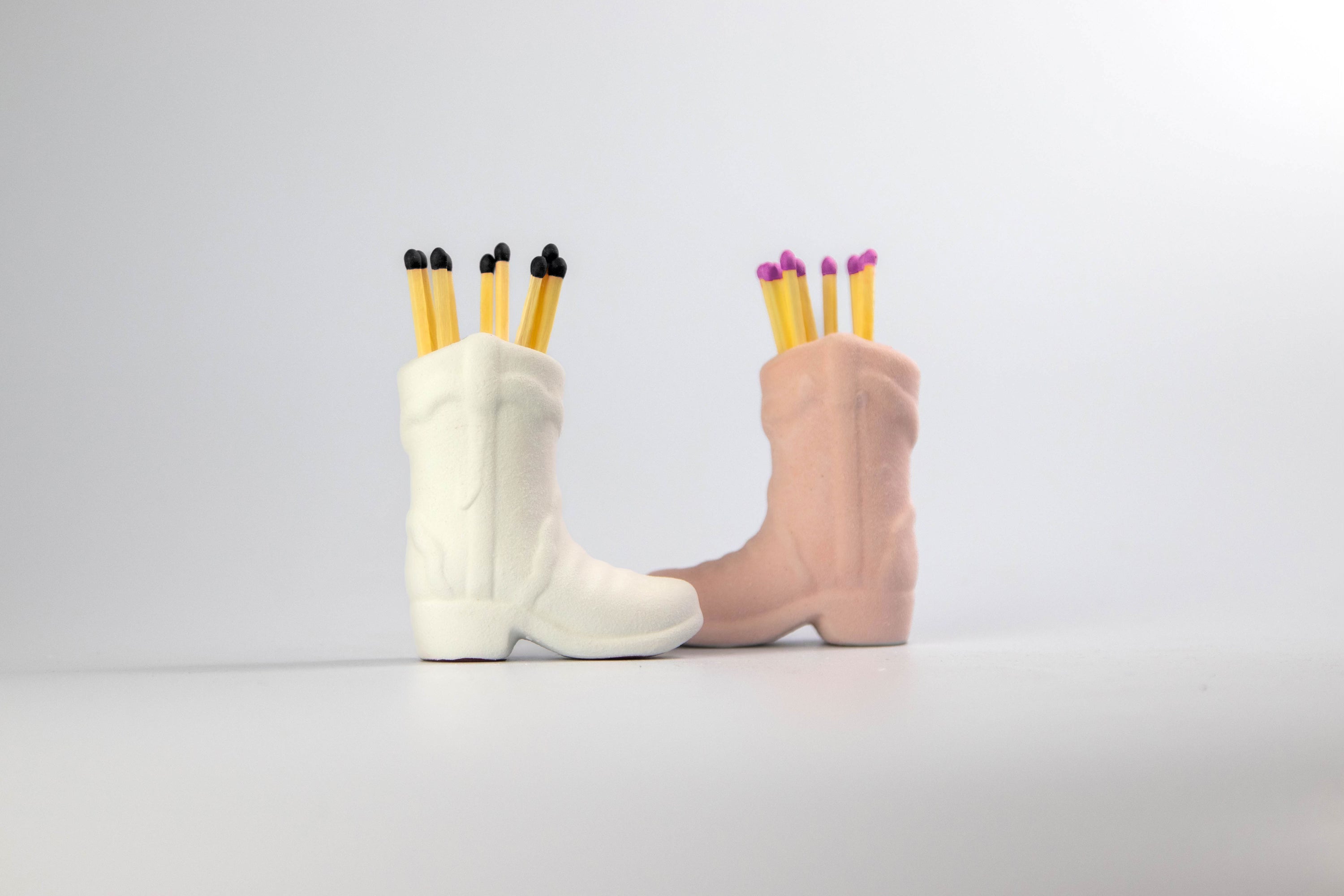 Cowboy Boot Match Holder - Blanc