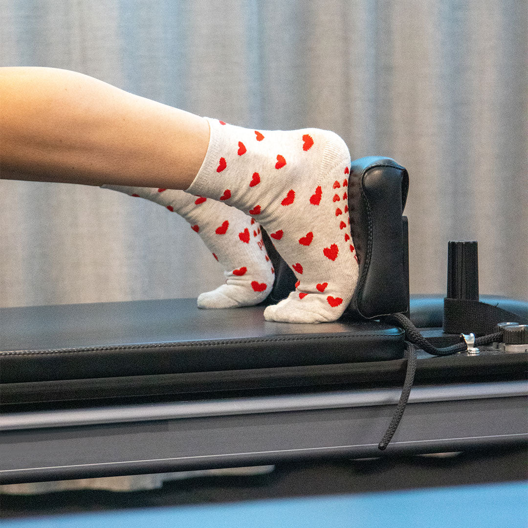 Pilates Grip Socks - Love Heart Marle