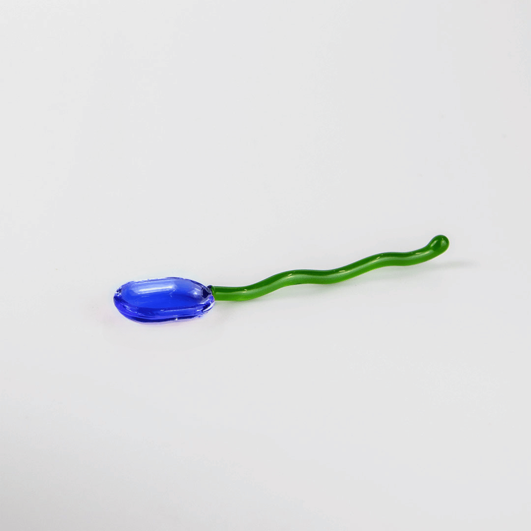 Glass Squiggle Spoon - Green
