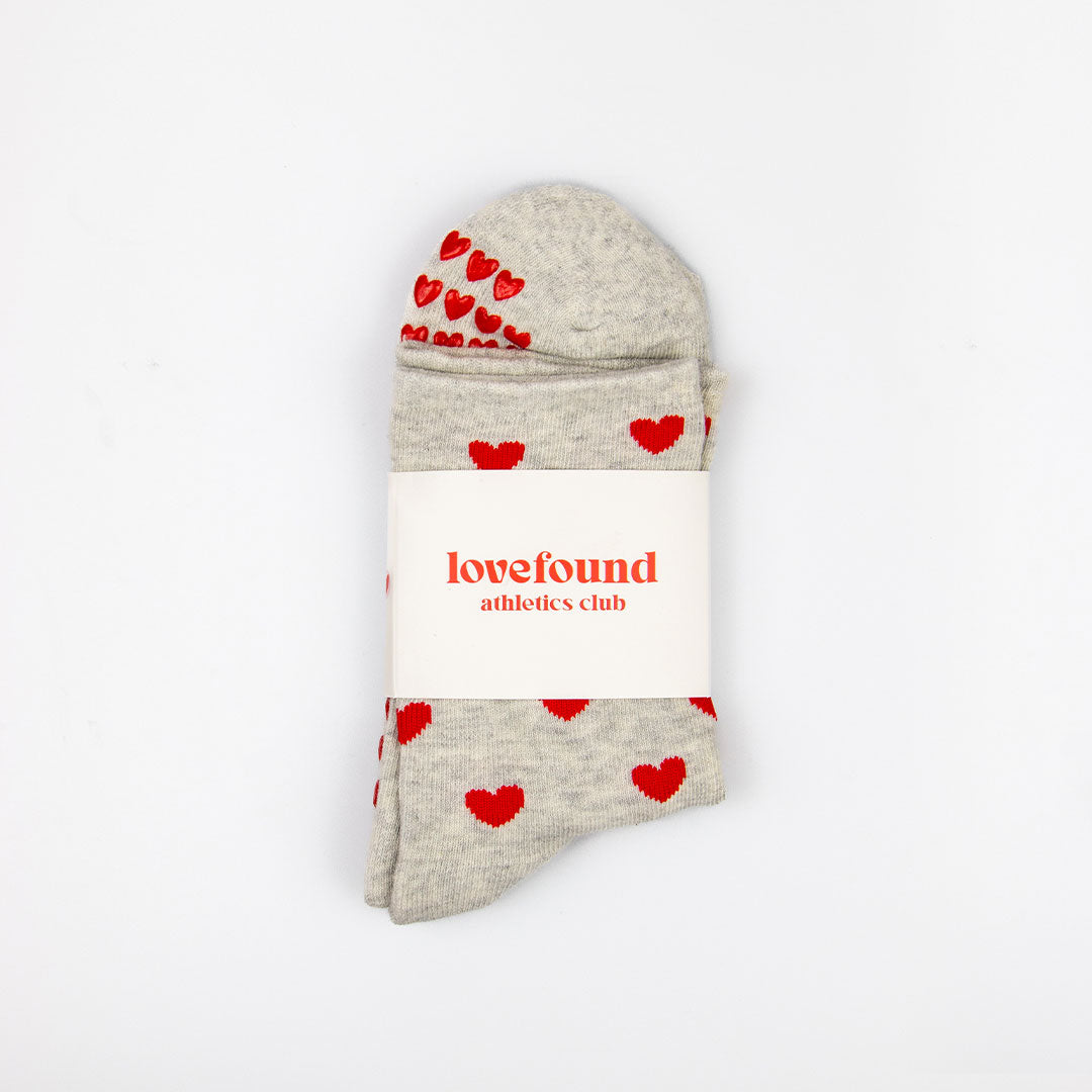 Pilates Grip Socks - Love Heart Marle