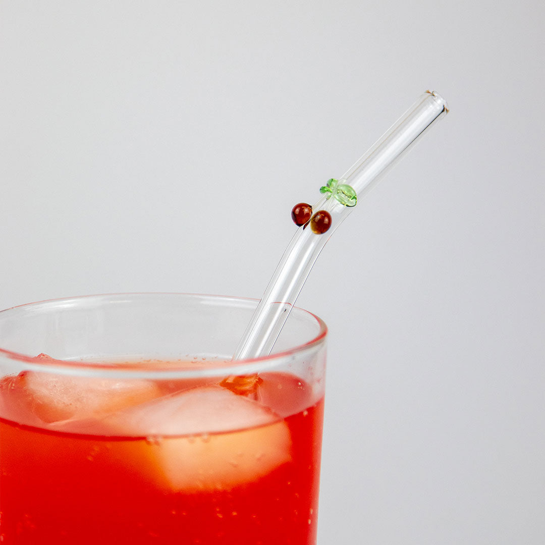 Cherry Pie Glass Straw - 2 Pack