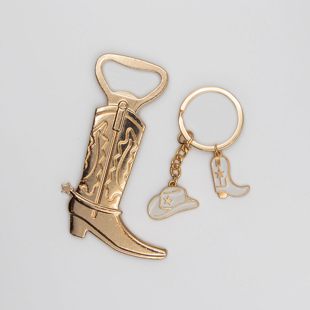 Howdy Keyring + Yeehaw Cowboy Boot Bottle Opener