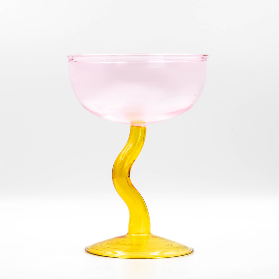 Curvy Cocktail Glass - Pink