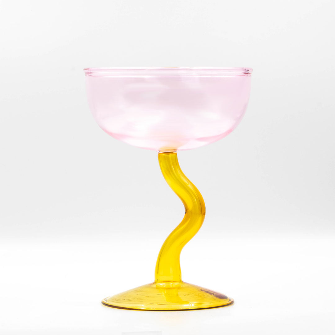Curvy Cocktail Glass - Pink