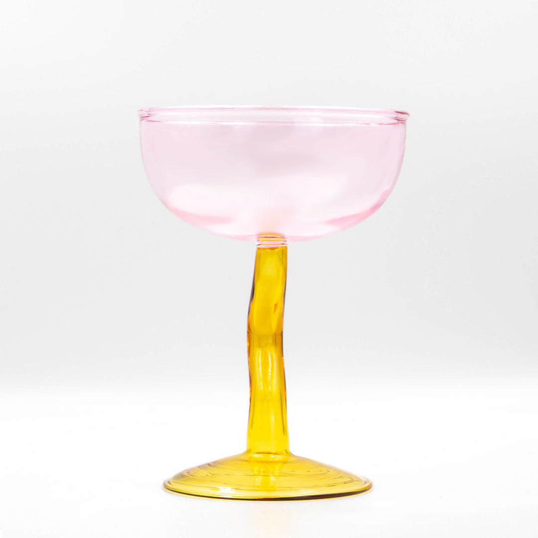 Curvy Cocktail Glass - Pink