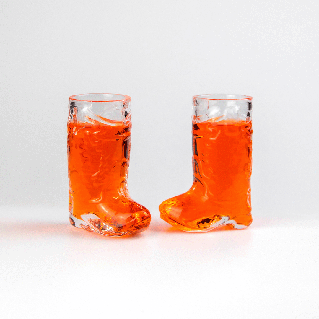 Glass Cowboy Boot Shot Glasses