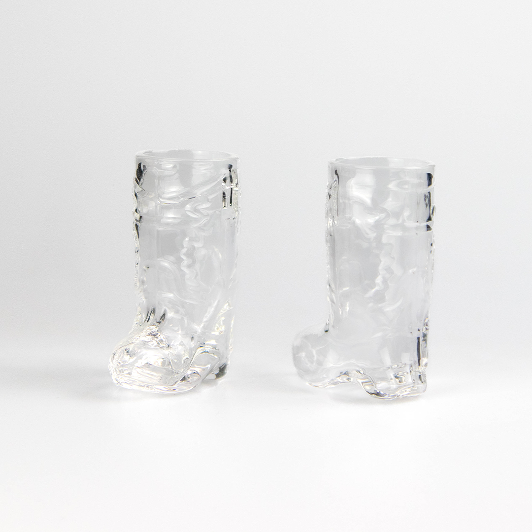 Glass Cowboy Boot Shot Glasses