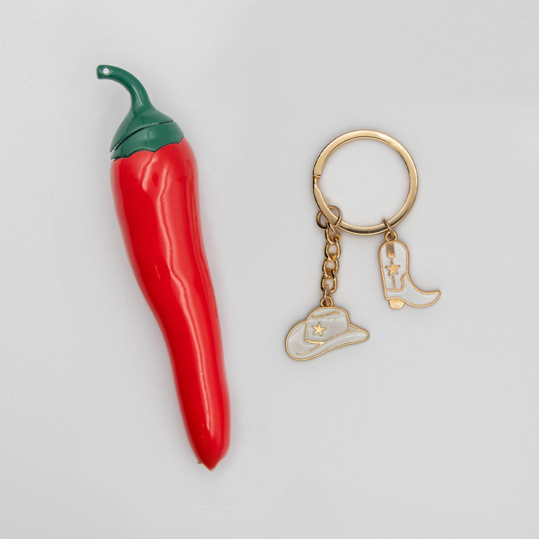 Howdy Keyring + Spicy Flame Red Chilli Lighter