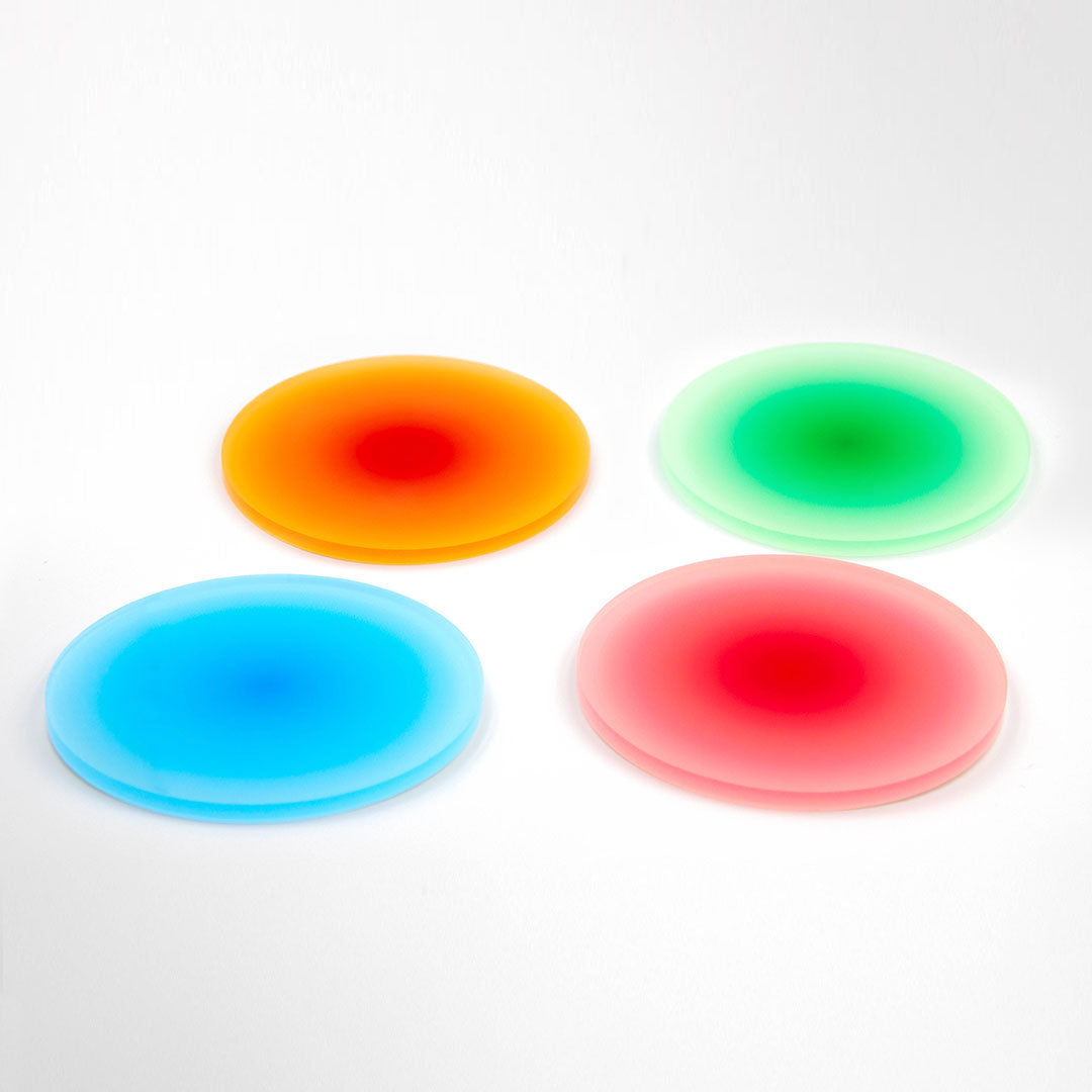 Aura Acrylic Coaster - Rainbow 4 Pack