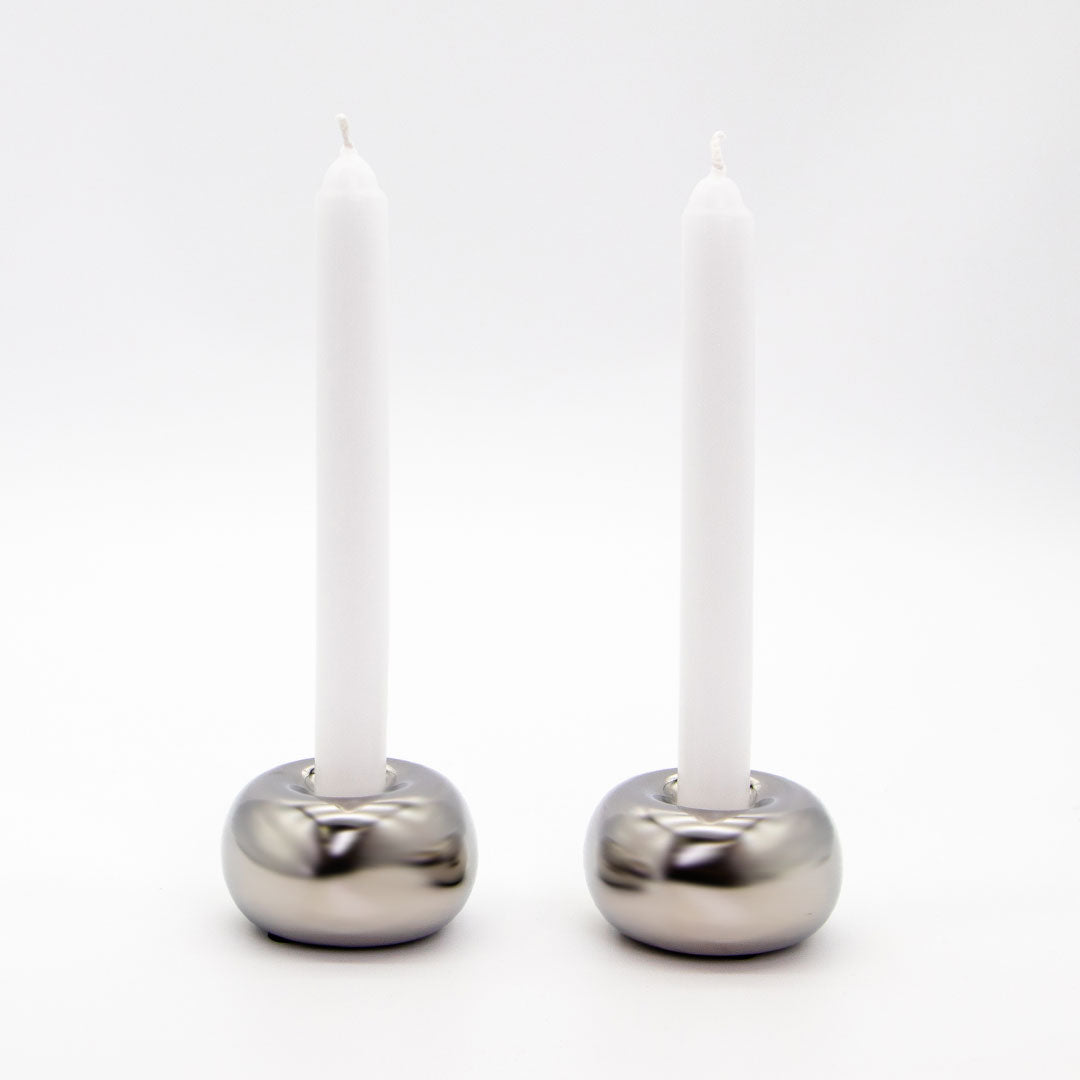 Chrome Candlestick Holders (2 Pack)