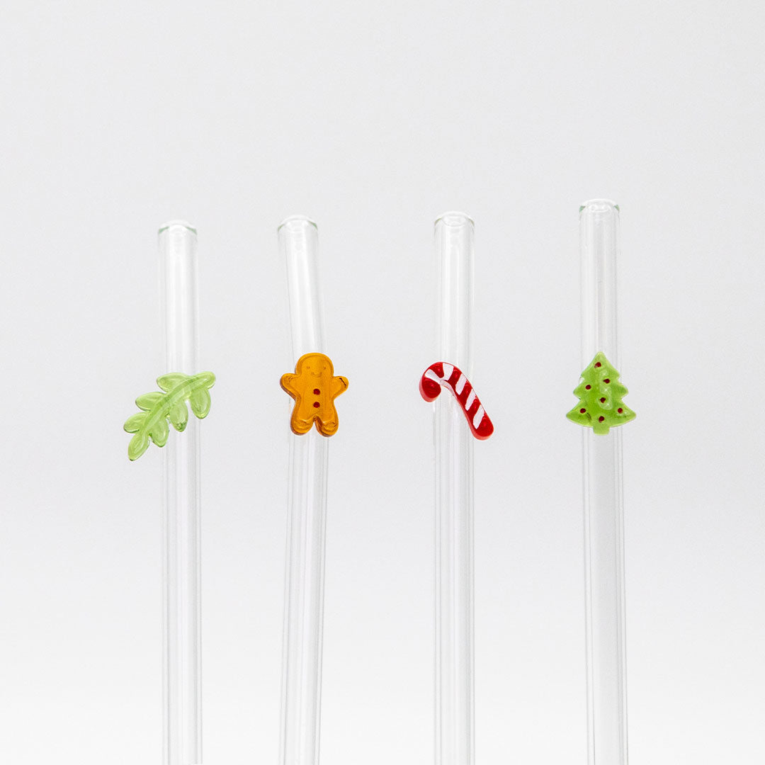 Christmas Glass Straw - 4 Pack