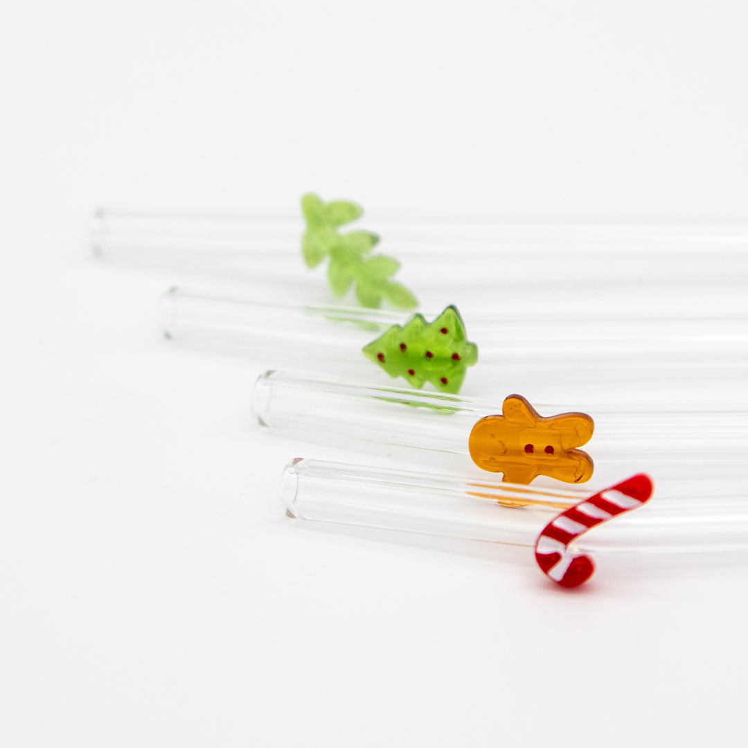 Christmas Glass Straw - 4 Pack