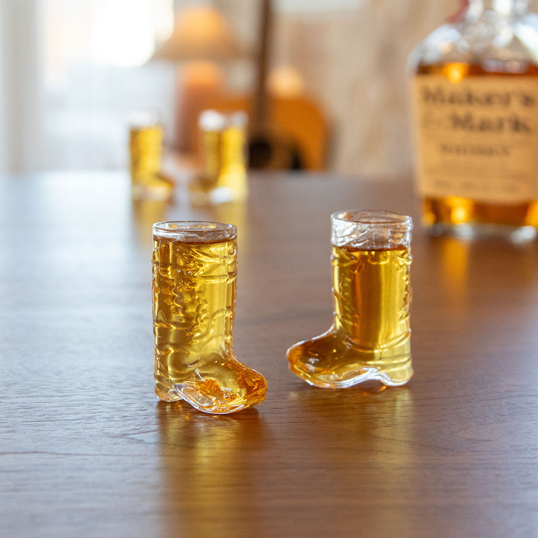 Glass Cowboy Boot Shot Glasses