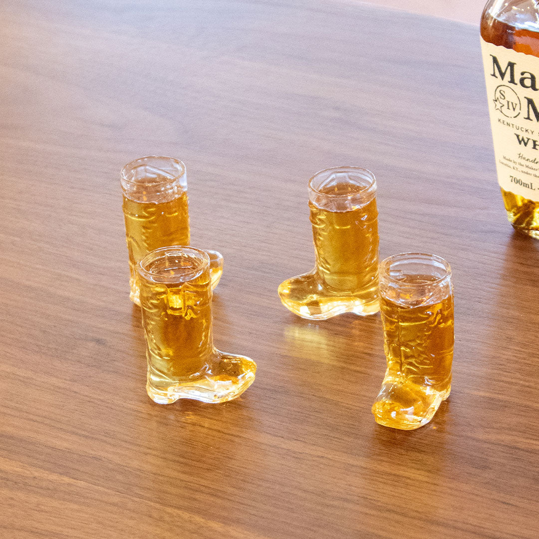 Glass Cowboy Boot Shot Glasses