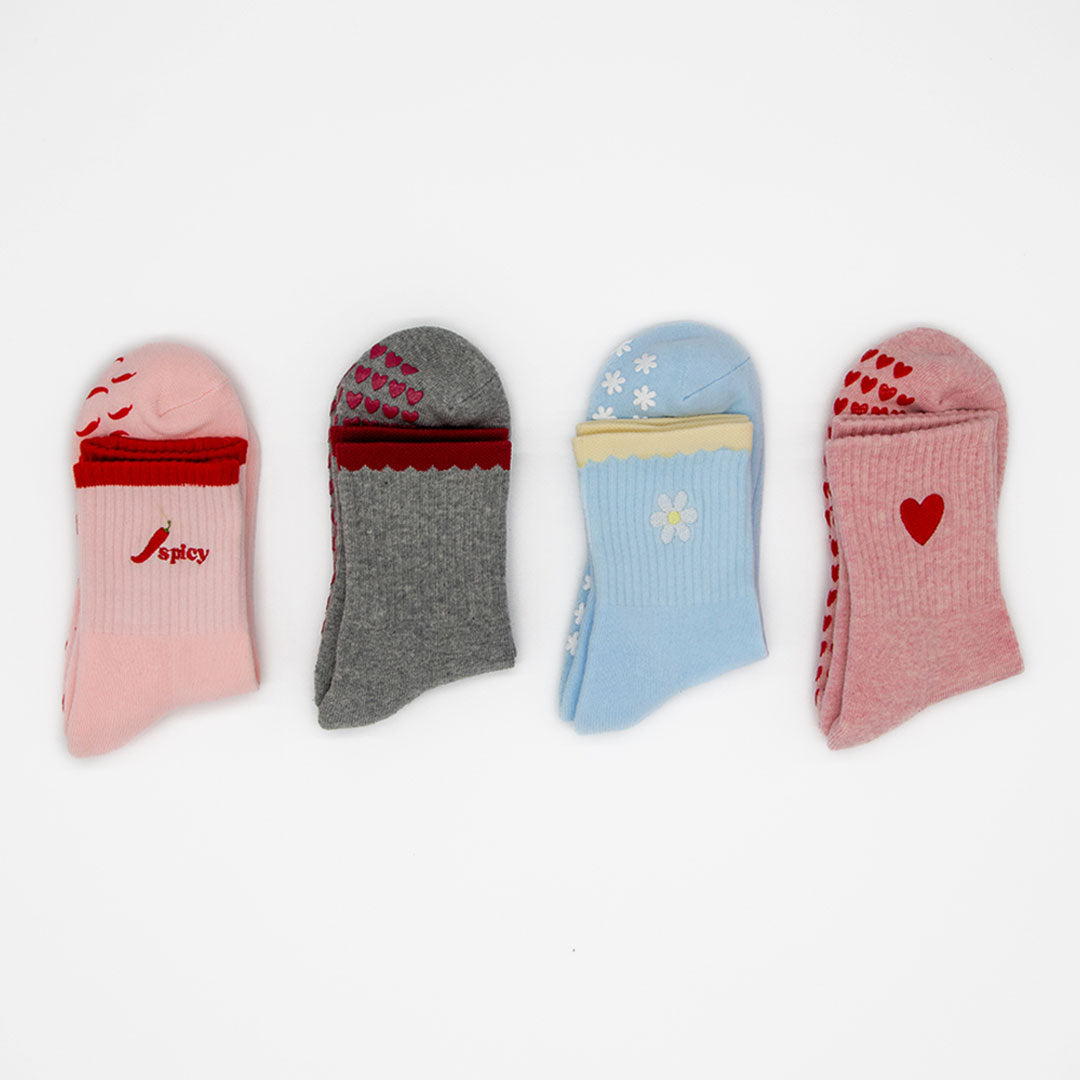 Pilates Grip Socks V2 - 4 Pack