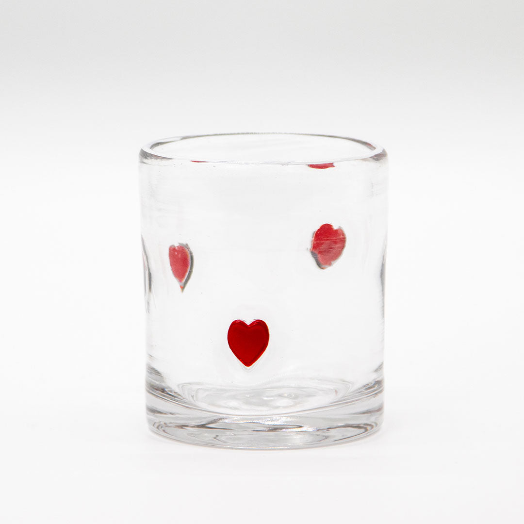 Iconic Glass Tumbler - Red Heart
