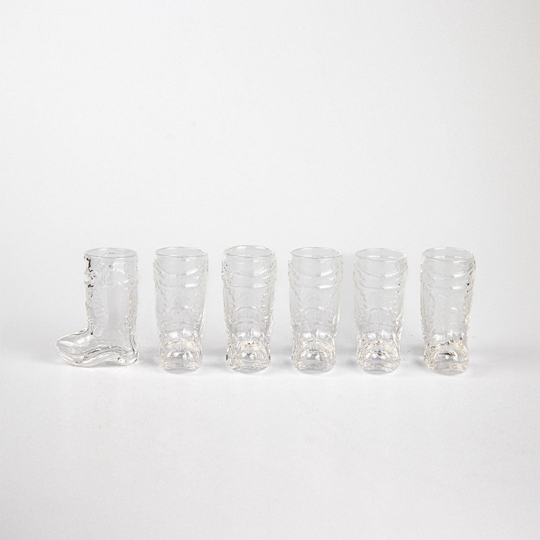 Glass Cowboy Boot Shot Glasses